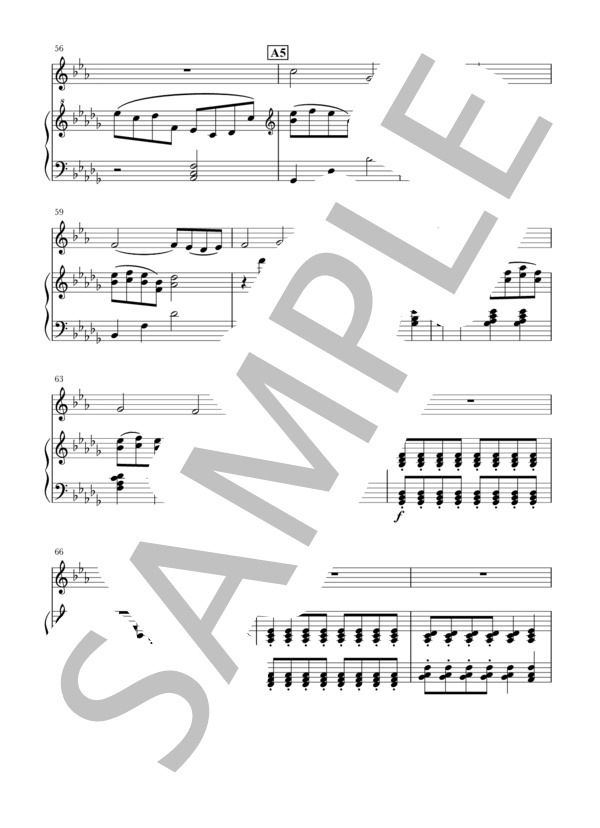 テーマ / 戦場のメリークリスマス(B♭Cl+piano) (坂本 龍一) / クラリネット 中〜上級 - サンプル譜面 5/5