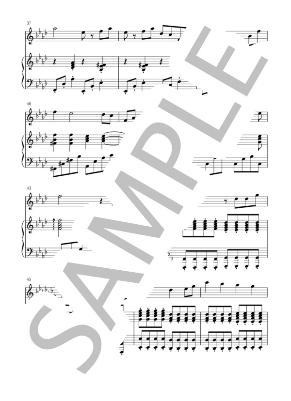 アシタカセッ記(Fl+piano) (久石 譲) / フルート 初〜中級 - サンプル譜面 4/5