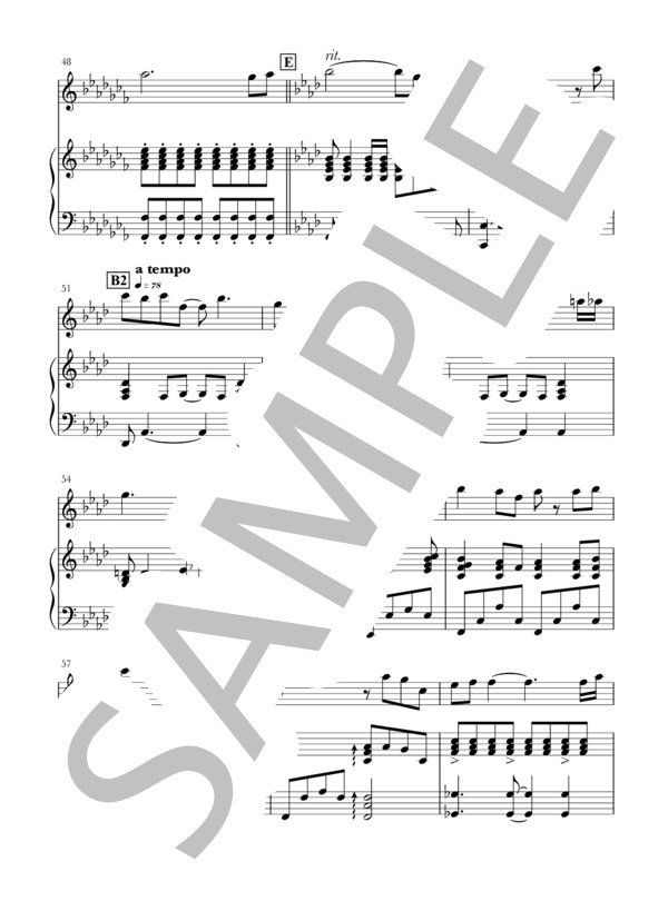 アシタカセッ記(Fl+piano) (久石 譲) / フルート 初〜中級 - サンプル譜面 5/5