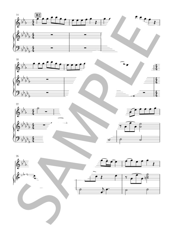 テルーの唄(B♭Cl+piano) (手嶌 葵) / クラリネット 初〜中級 - サンプル譜面 2/5