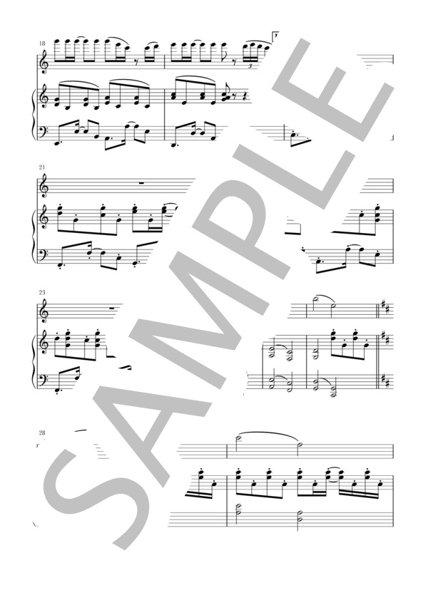 SUMMER(Fl+piano)スコア&パート (久石 譲) / フルート 初〜中級 - サンプル譜面 3/5