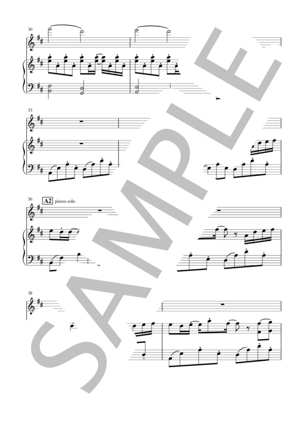 SUMMER(Fl+piano)スコア&パート (久石 譲) / フルート 初〜中級 - サンプル譜面 4/5