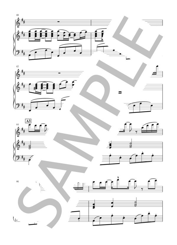 SUMMER(Fl+piano)スコア&パート (久石 譲) / フルート 初〜中級 - サンプル譜面 5/5