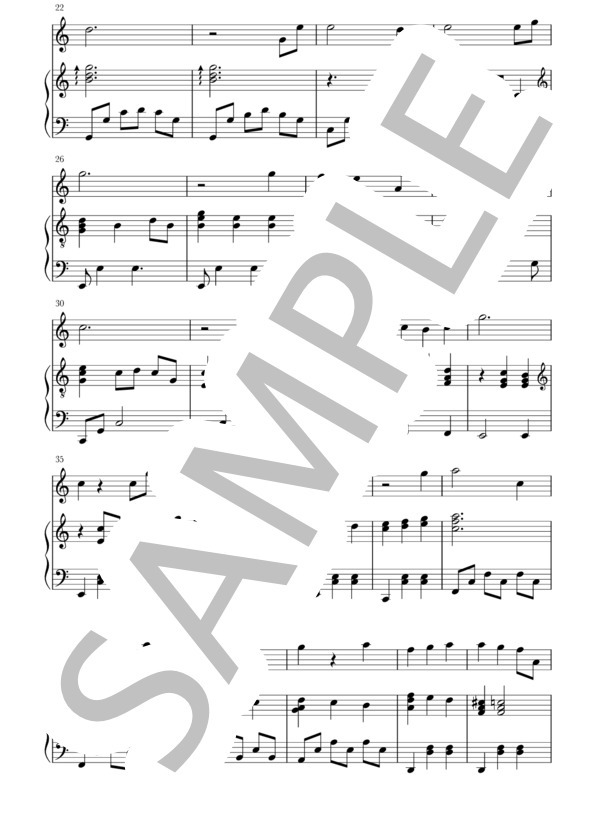 世界の約束(Fl / Ob / Vn+piano) (倍賞 千恵子) / フルート 中級 - サンプル譜面 2/5