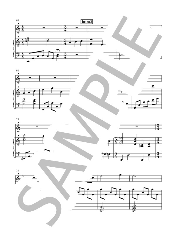 世界の約束(Fl / Ob / Vn+piano) (倍賞 千恵子) / フルート 中級 - サンプル譜面 4/5