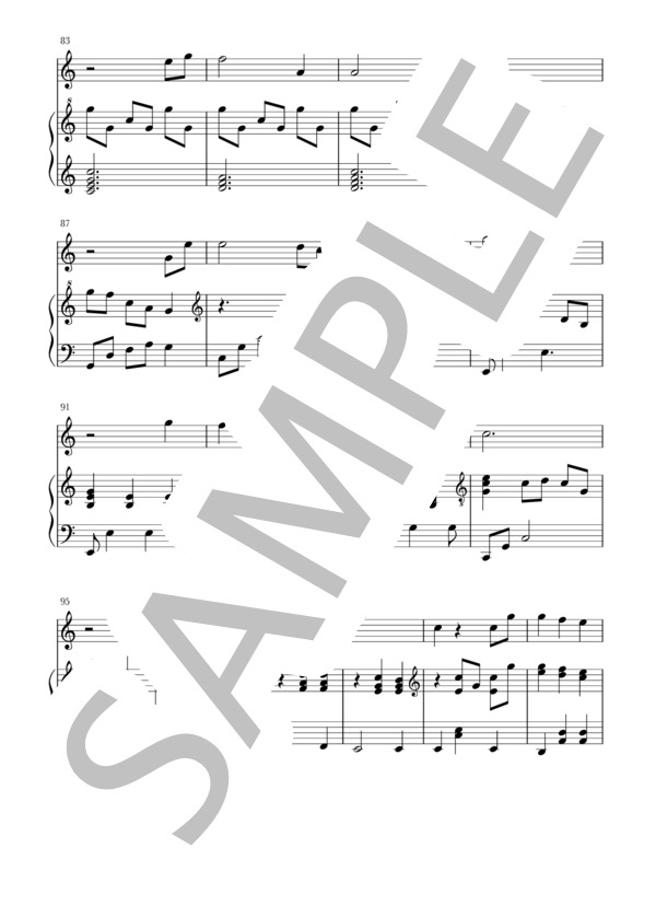 世界の約束(Fl / Ob / Vn+piano) (倍賞 千恵子) / フルート 中級 - サンプル譜面 5/5