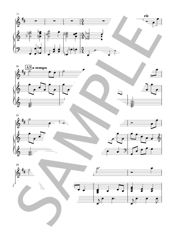 世界の約束(B♭Cl+piano) (倍賞 千恵子) / クラリネット 中級 - サンプル譜面 5/5