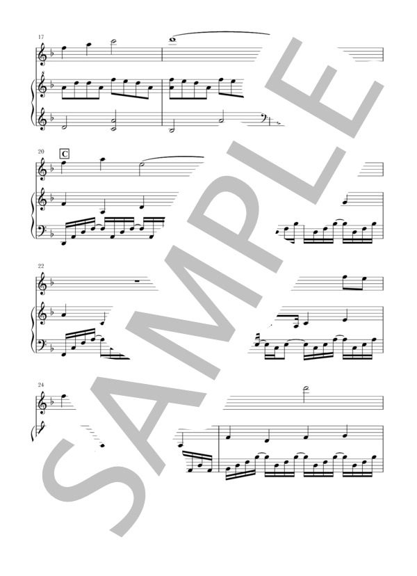 竈門炭治郎のうた(Fl / Vn+piano)スコア＆パート譜 (椎名 豪) / ヴァイオリン 中〜上級 - サンプル譜面 2/5