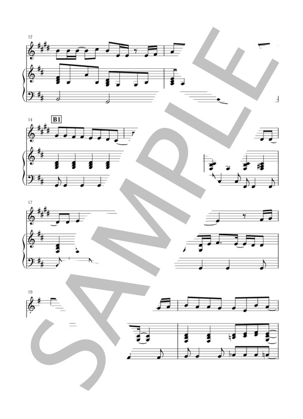 炎(Cl / Tp / T.sax+piano)スコア＆パート譜 (梶浦 由記) / クラリネット 初〜中級 - サンプル譜面 2/5