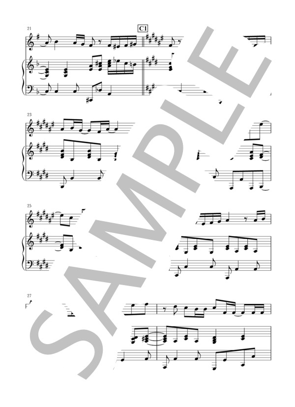 炎(Cl / Tp / T.sax+piano)スコア＆パート譜 (梶浦 由記) / クラリネット 初〜中級 - サンプル譜面 3/5