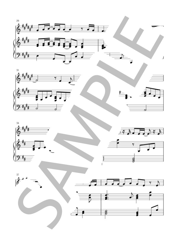 炎(Cl / Tp / T.sax+piano)スコア＆パート譜 (梶浦 由記) / クラリネット 初〜中級 - サンプル譜面 4/5