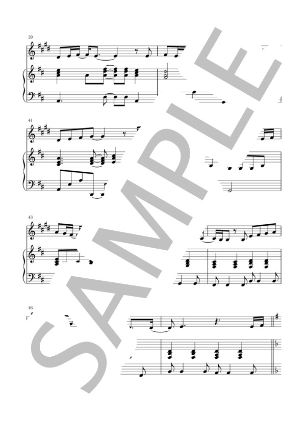 炎(Cl / Tp / T.sax+piano)スコア＆パート譜 (梶浦 由記) / クラリネット 初〜中級 - サンプル譜面 5/5