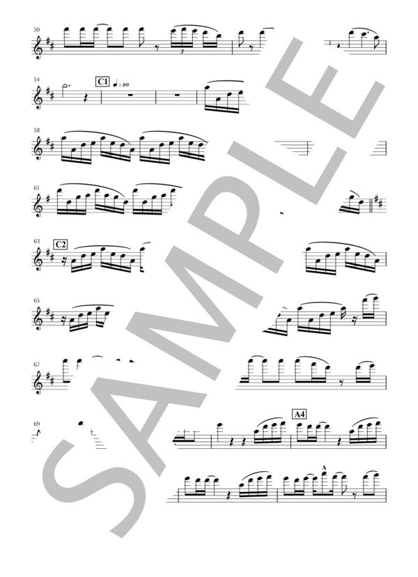 SUMMER(Flメロディ譜） (久石 譲) / フルート 初〜中級 - サンプル譜面 2/3