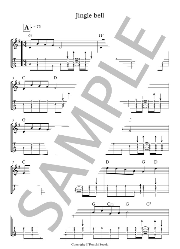 Jingle bell (鈴木 智貴) / ウクレレソロ 初〜中級 - サンプル譜面 1/2