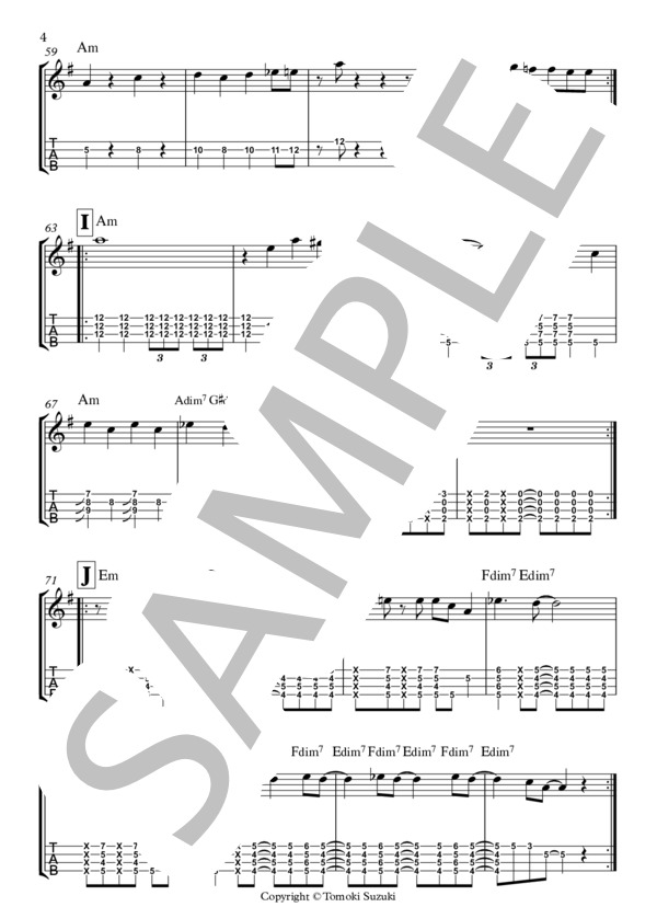 Sing Sing Sing (鈴木 智貴) / ウクレレソロ 上級 - サンプル譜面 4/5