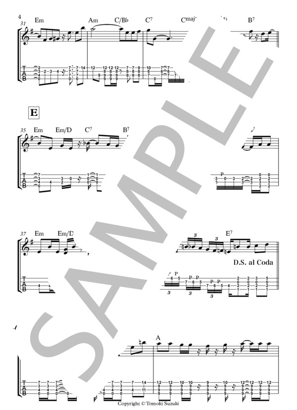 ルパン三世のテーマ80' (You＆Explosion Band) / ウクレレソロ 上級 - サンプル譜面 4/5