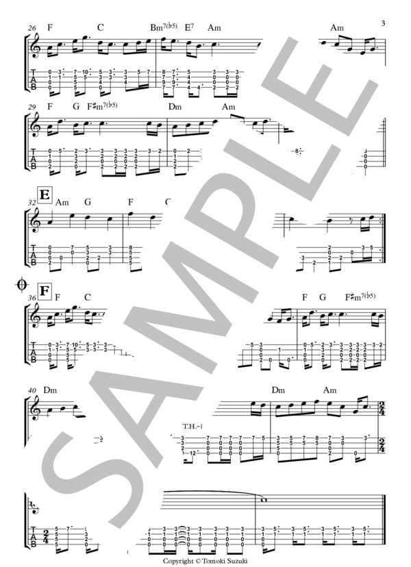 Lemon (米津 玄師) / ウクレレソロ 中〜上級 - サンプル譜面 3/3