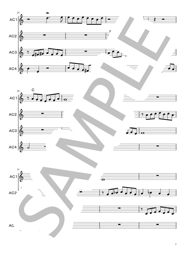 バッハインヴェンション1ハ長調 (ヨハン・セバスチャン・バッハ) / オカリナ 中級 - サンプル譜面 3/4