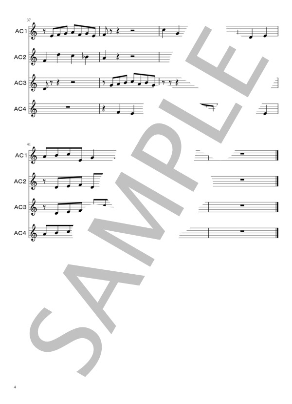 バッハインヴェンション1ハ長調 (ヨハン・セバスチャン・バッハ) / オカリナ 中級 - サンプル譜面 4/4