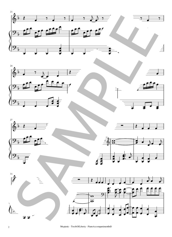 Torch of Liberty ニ短調 (谷口 鮪) / ピアノ伴奏 上級 - サンプル譜面 2/5