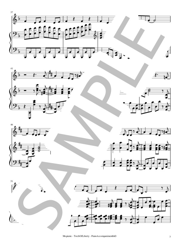 Torch of Liberty ニ短調 (谷口 鮪) / ピアノ伴奏 上級 - サンプル譜面 3/5
