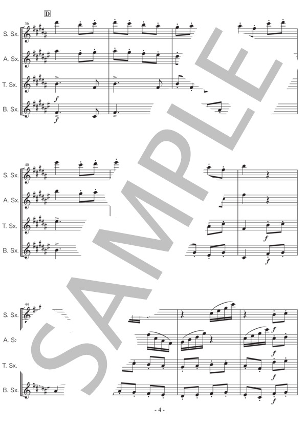 トルコ行進曲 (ヴォルフガング・アマデウス・モーツァルト) / アンサンブル木管 中級 - サンプル譜面 4/5