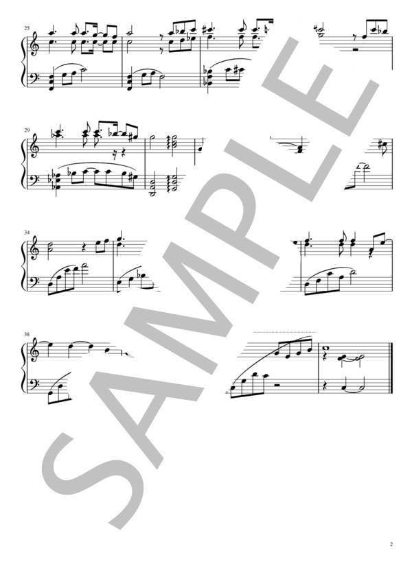 旅立ち 魔女の宅急便より (久石 譲) / ピアノソロ 初〜中級 - サンプル譜面 2/2