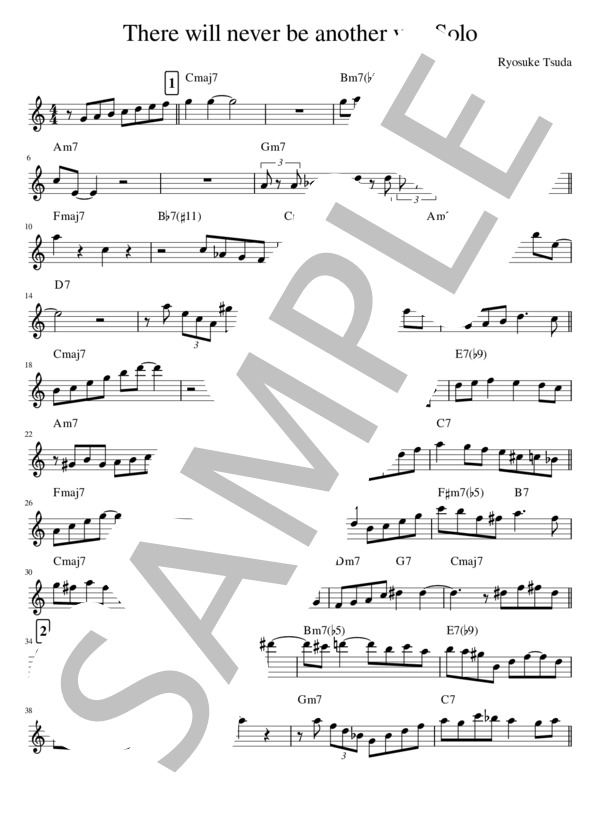 オリジナルソロ譜面(in E♭） (津田 亮輔) / アルトサックス 入門 - サンプル譜面 1/3