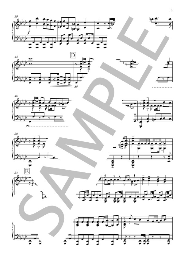 Non-Fiction (菊田 大介) / ピアノソロ 中〜上級 - サンプル譜面 3/5