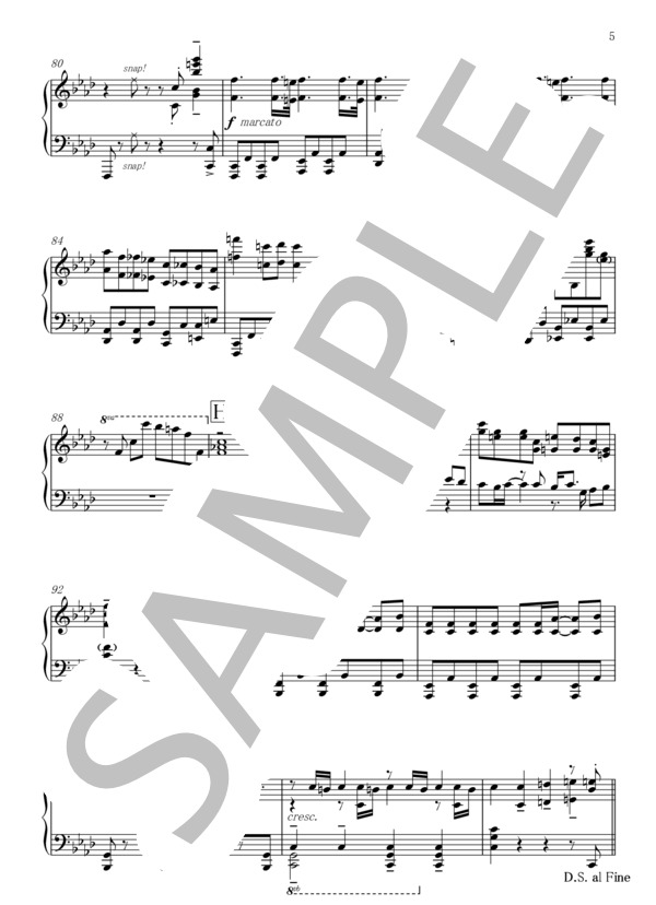 Non-Fiction (菊田 大介) / ピアノソロ 中〜上級 - サンプル譜面 5/5