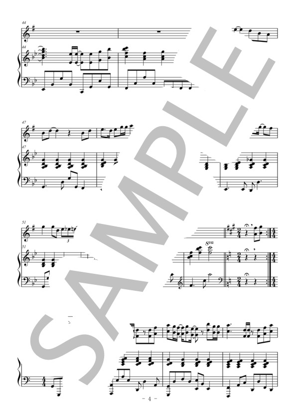 月のしずく（バリトンサックス＆ピアノ伴奏） (柴咲 コウ) / 上級 - サンプル譜面 4/5