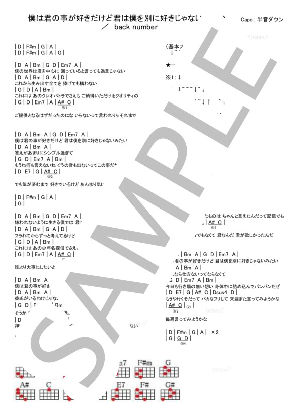 【楽譜】僕は君の事が好きだけど君は僕を別に好きじゃないいたい / バックナンバー (ウクレレ弾き語り / 初級) Piascore 楽譜ストア 【楽譜】僕は君の事が好きだけど君は僕を別に好きじゃないいたい / バックナンバー (ウクレレ弾き語り / 初級) Piascore 楽譜ストア