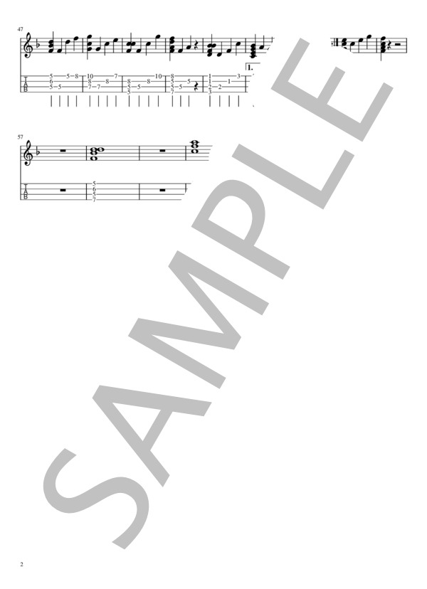 いのちの記憶 (二階堂 和美) / ウクレレソロ 初〜中級 - サンプル譜面 2/2