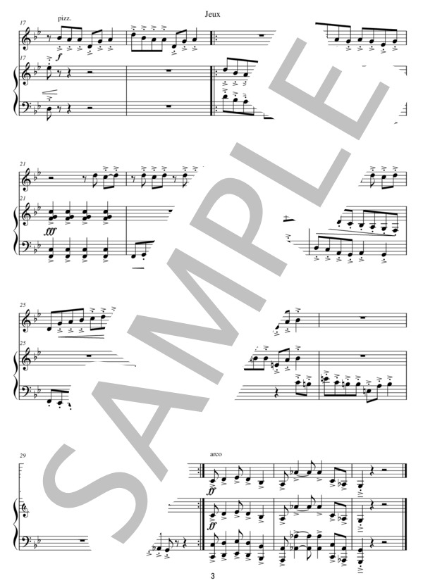 ヴァイオリンとピアノのための小組曲 エリックコロン (Eric Colon) / 初〜中級 - サンプル譜面 3/5