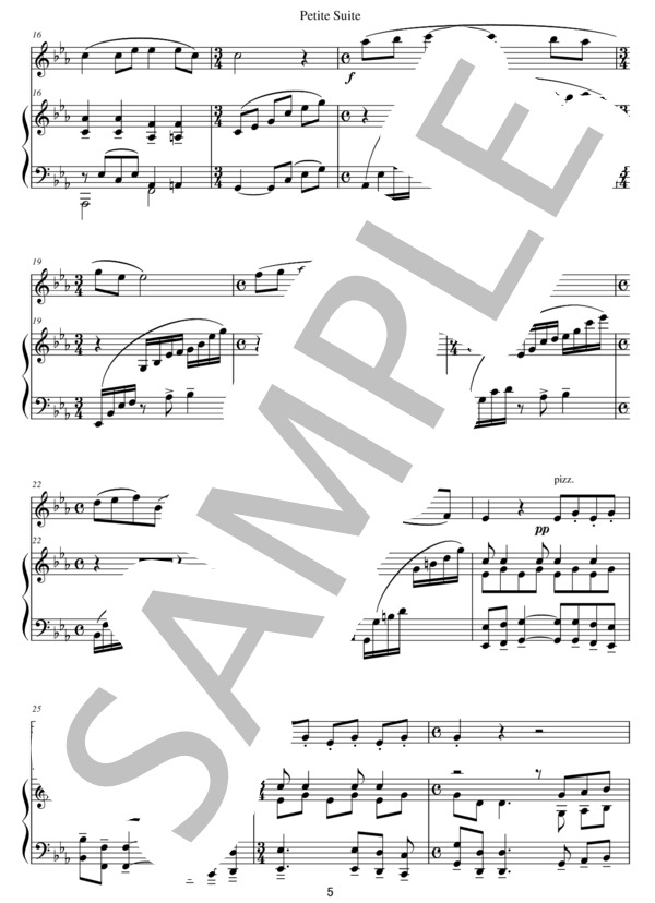 ヴァイオリンとピアノのための小組曲 エリックコロン (Eric Colon) / 初〜中級 - サンプル譜面 5/5