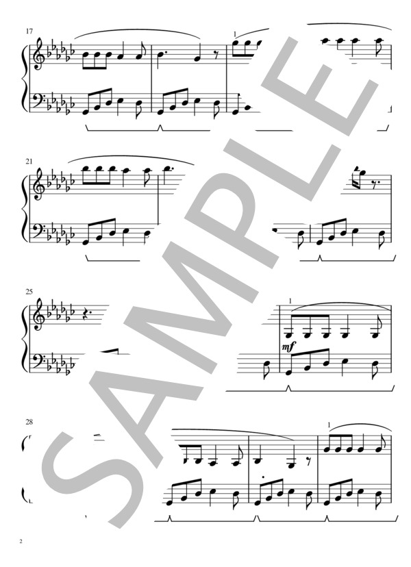 織姫さまの祈り (半田 睦) / ピアノソロ 入門 - サンプル譜面 2/4