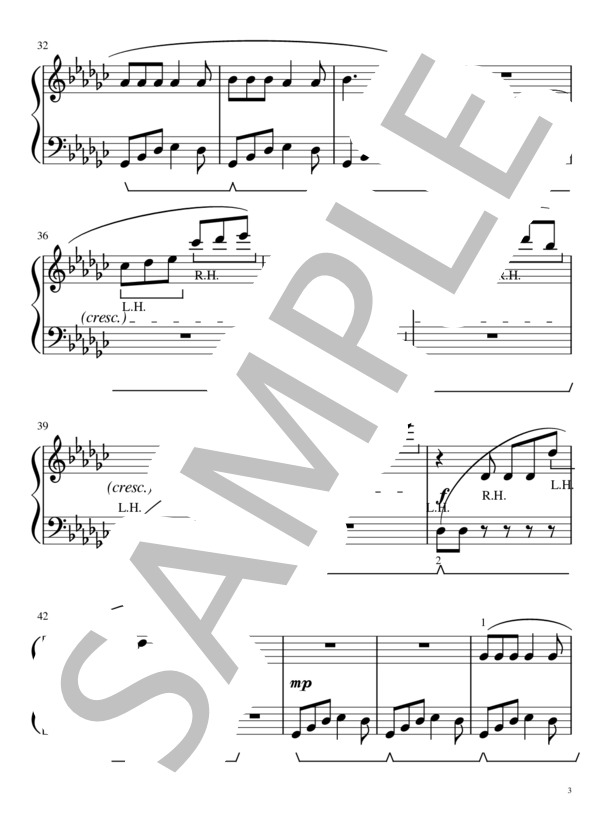 織姫さまの祈り (半田 睦) / ピアノソロ 入門 - サンプル譜面 3/4