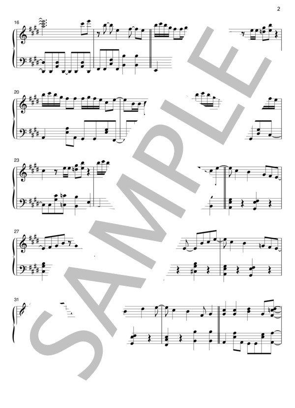 【動画あり】Week End (星野 源) / ピアノソロ 中級 - サンプル譜面 2/5