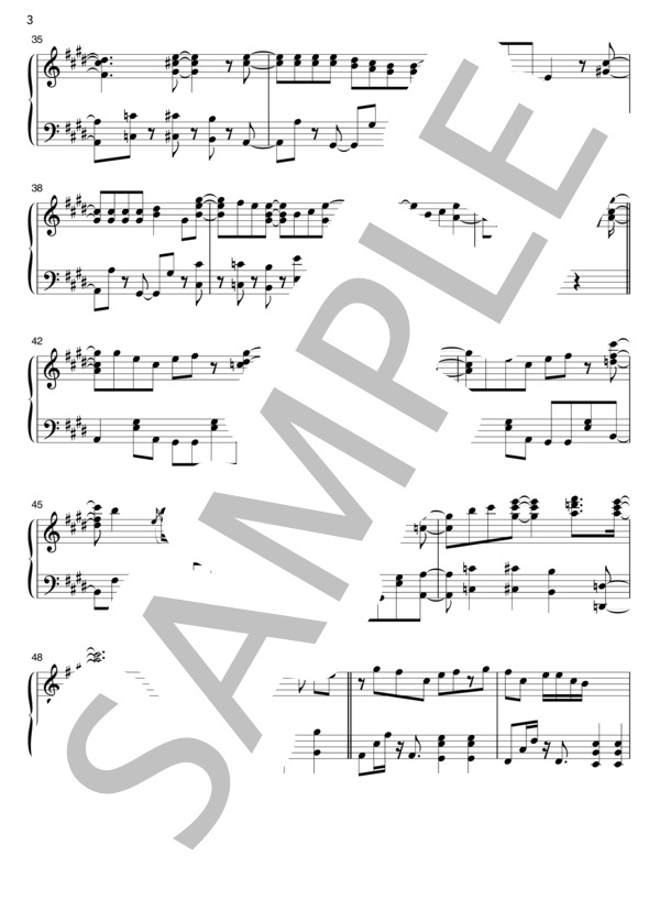 【動画あり】Week End (星野 源) / ピアノソロ 中級 - サンプル譜面 3/5