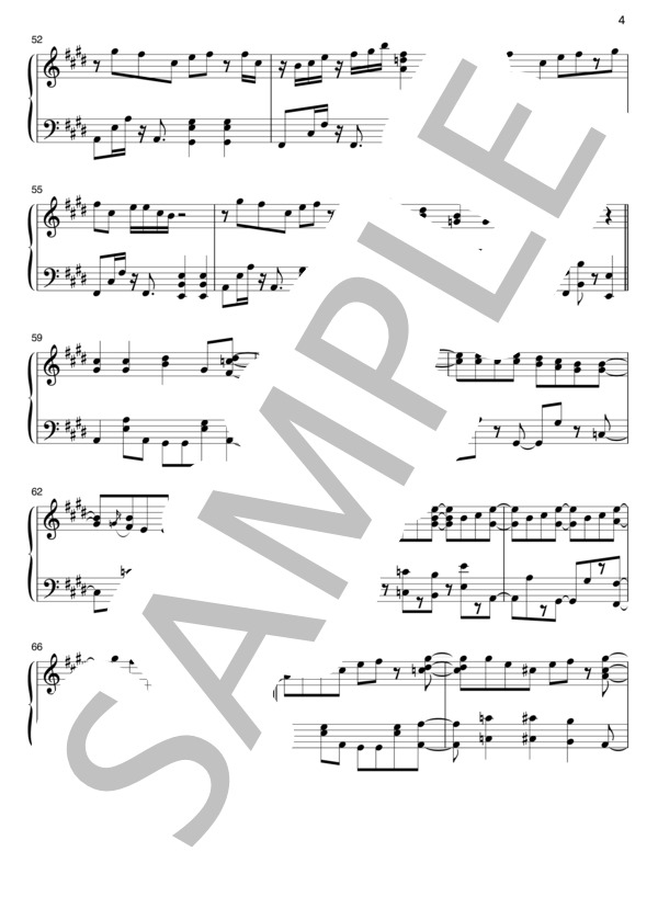 【動画あり】Week End (星野 源) / ピアノソロ 中級 - サンプル譜面 4/5