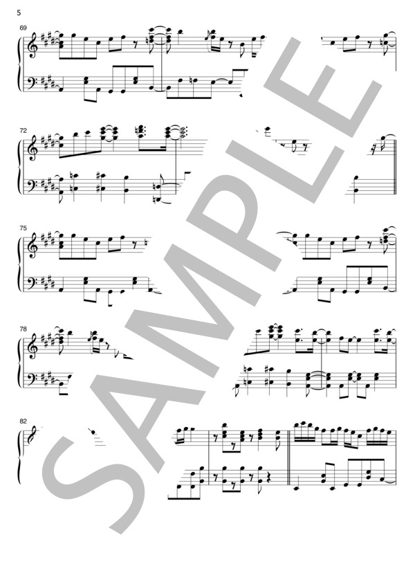 【動画あり】Week End (星野 源) / ピアノソロ 中級 - サンプル譜面 5/5