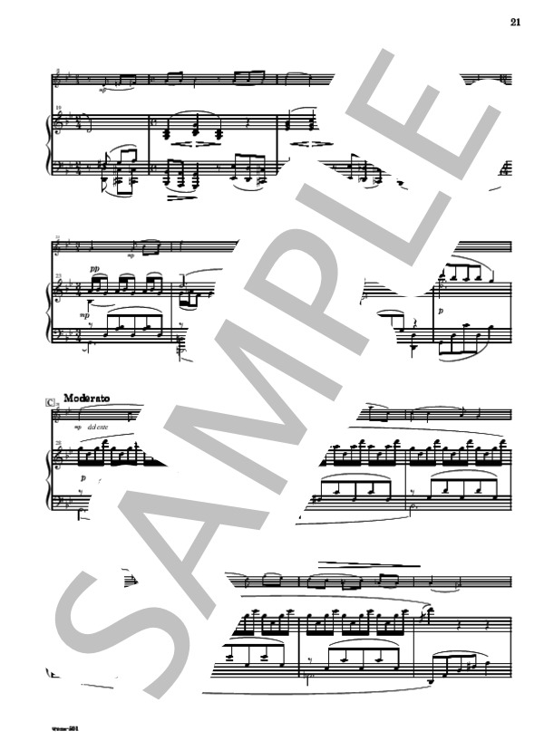 シネマノスタルジィ（久石譲) 二胡＆ピアノ伴奏 五線譜のみ (杉原 圭子) / 中〜上級 - サンプル譜面 5/5