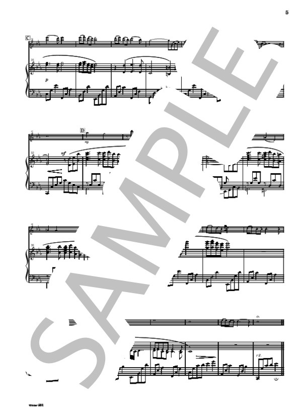 Song from a secret garden (Rolf Løvland) 二胡＆ピアノ伴奏譜 五線譜のみ (杉原 圭子) / 中〜上級 - サンプル譜面 4/4