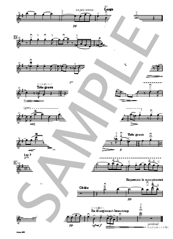 亡き王女のためのパヴァーヌ（モーリス・ラベル) 二胡＆ピアノ譜 五線譜のみ (杉原 圭子) / 上級 - サンプル譜面 3/5