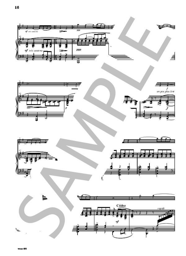 亡き王女のためのパヴァーヌ（モーリス・ラベル) 二胡＆ピアノ譜 五線譜のみ (杉原 圭子) / 上級 - サンプル譜面 5/5