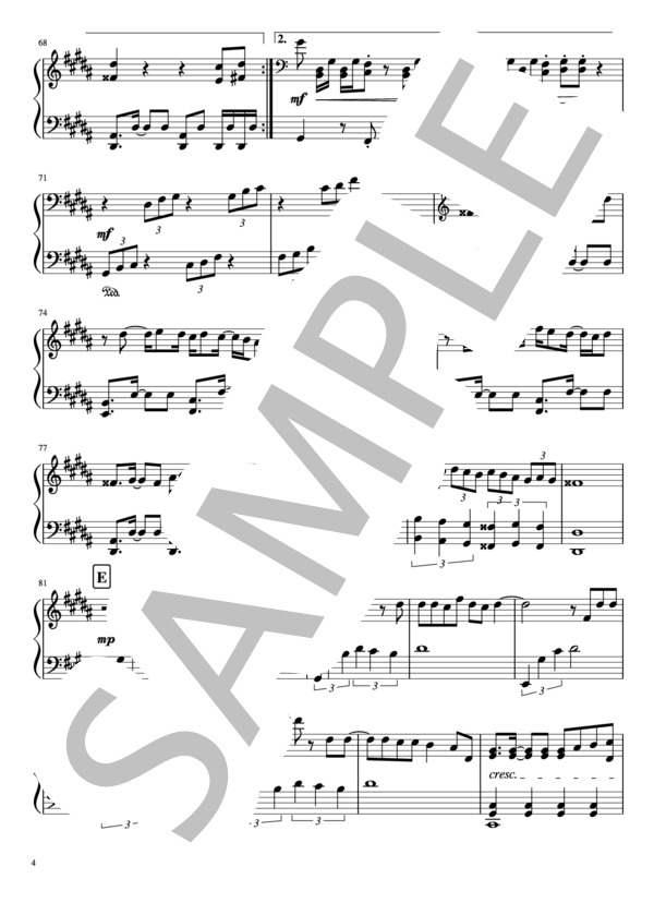 「傷だらけの愛」ピアノソロ (ジャニーズWEST) / 中級 - サンプル譜面 4/5