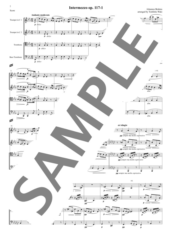 間奏曲 op. 117-1 (ヨハネス・ブラームス) / アンサンブル金管 上級 - サンプル譜面 1/5