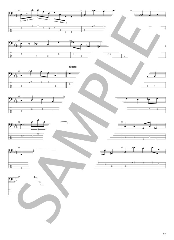 ウイスキーが、お好きでしょ (石川 さゆり（SAYURI）) / エレキベース 初〜中級 - サンプル譜面 3/3