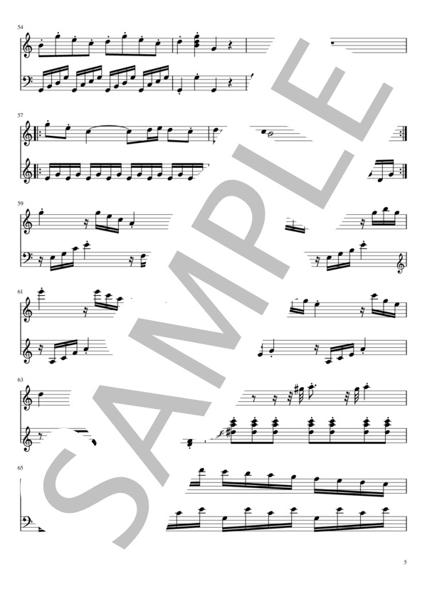 ピアノソナタ ハ長調 K.545 第1楽章 アレグロ (ヴォルフガング・アマデウス・モーツァルト) / ピアノソロ 入門 - サンプル譜面 5/5