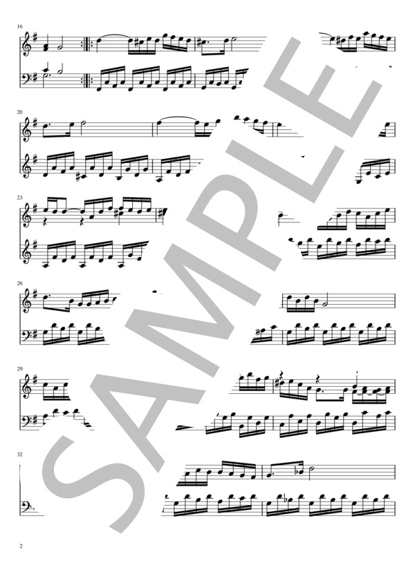 ピアノソナタ ハ長調 K.545 第2楽章 アンダンテ (ヴォルフガング・アマデウス・モーツァルト) / ピアノソロ 入門 - サンプル譜面 2/5